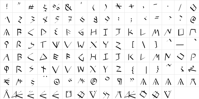 EtruskRough Regular font glyphpreview