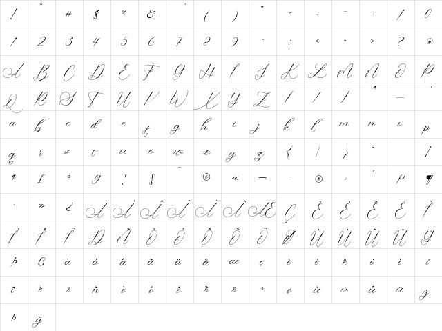 ringlovely Regular font glyphpreview