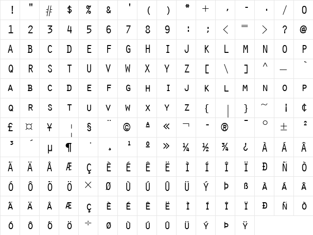 Orator LT Regular font glyphpreview