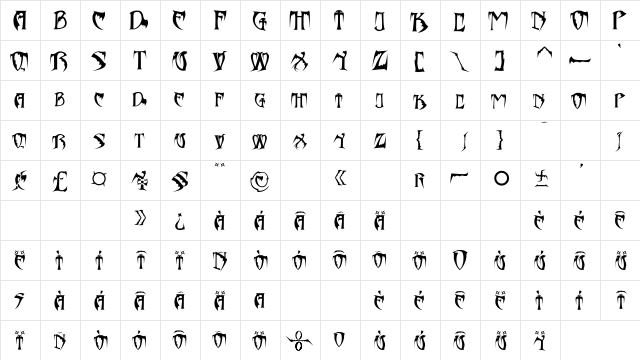 Bats&Dragons-Abaddon Bats&Dragons-Abaddon font glyphpreview