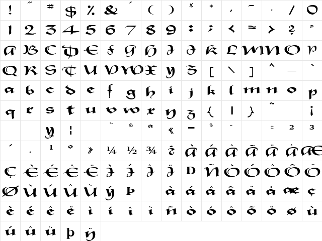 Sarrazin Regular font glyphpreview