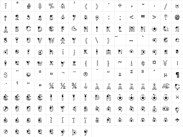 Timur Becker Normal font glyphpreview