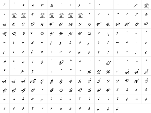 Mistuki 4 PERSONAL USE Regular font glyphpreview