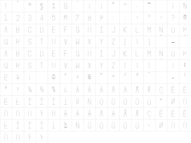 Oslo II Regular font glyphpreview