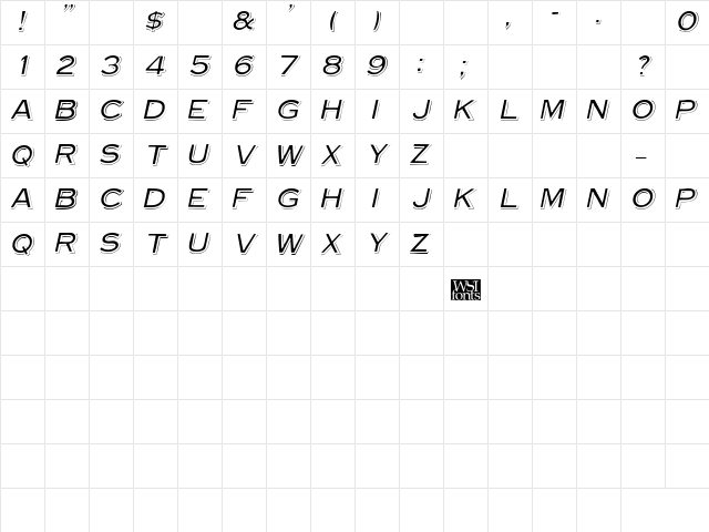 VinylCaps Italic font glyphpreview