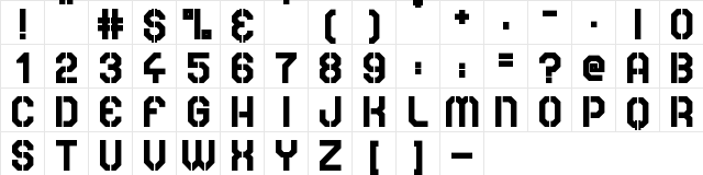 Rear Defender Regular font glyphpreview