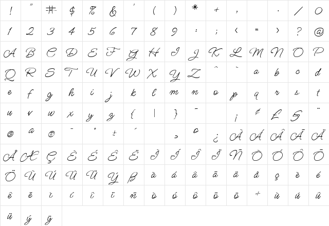 MsMadi ROB font glyphpreview