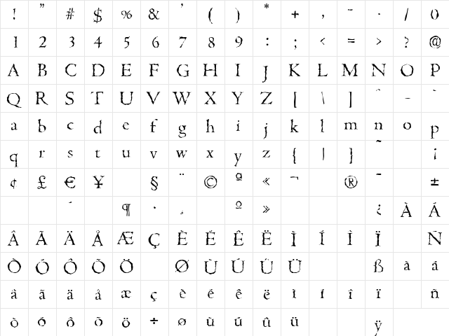 CambridgeRandom-Light Regular font glyphpreview