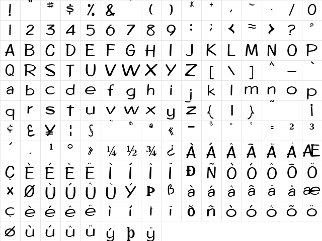 Alex Regular font glyphpreview