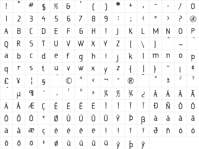 Ritalin Regular font glyphpreview