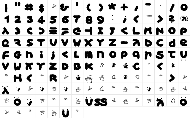 XmasGingerbread Regular font glyphpreview
