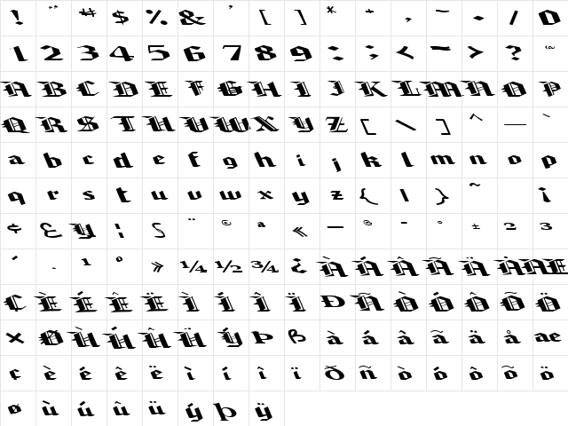 ChamberDoorsOpen99 Regular font glyphpreview