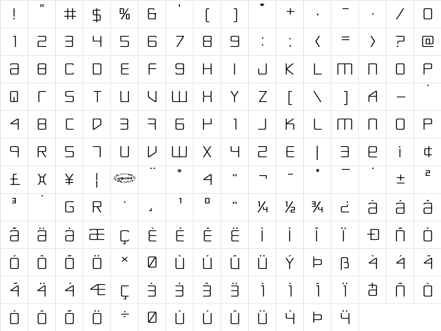 Escape Artist Expanded Expanded font glyphpreview
