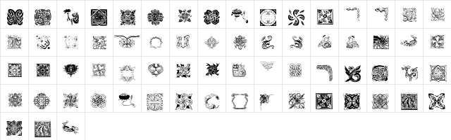 TypoOrnaments Regular font glyphpreview