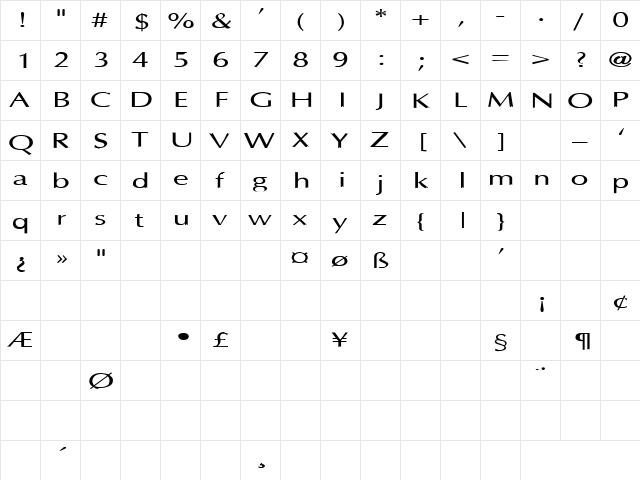 Friends 11 Regular font glyphpreview