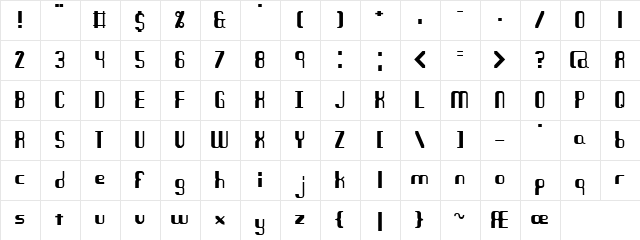 Quandary (BRK) Regular font glyphpreview