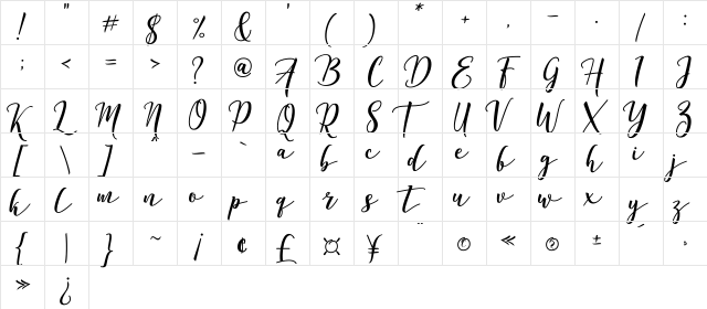 Declara Regular font glyphpreview