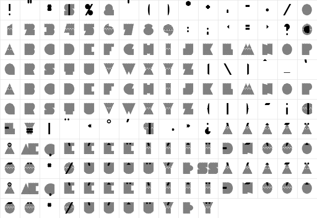 H1N1 Regular font glyphpreview
