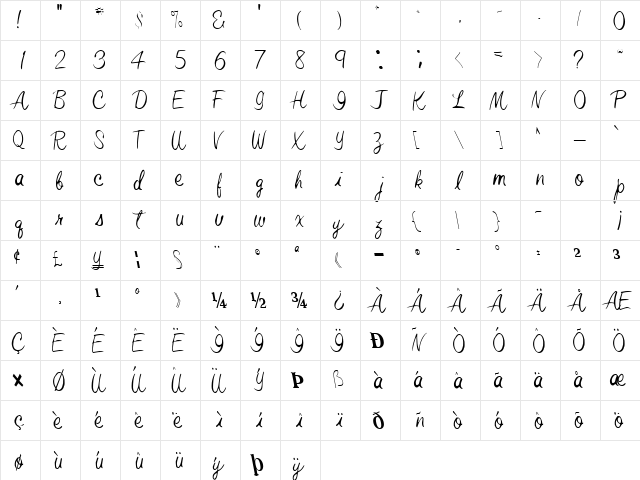 Elastic Regular font glyphpreview