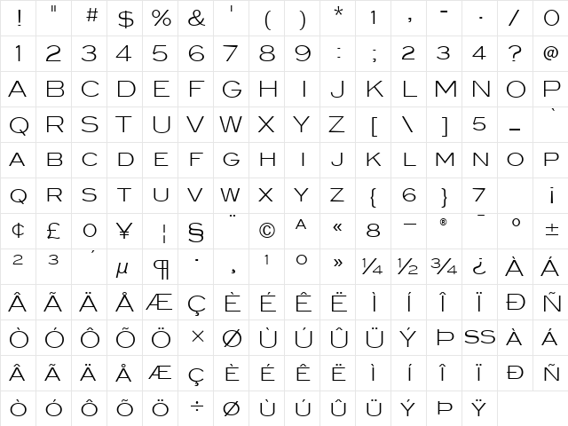 BlairITC TT Light font glyphpreview
