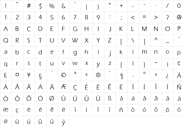 Eras-Normal Regular font glyphpreview