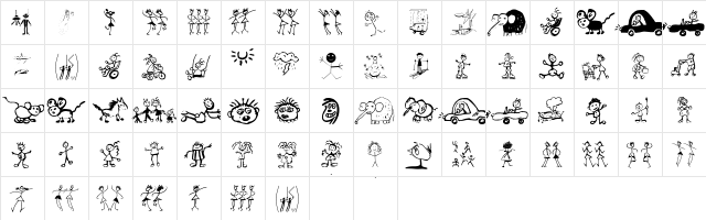 Kidsfontone Regular font glyphpreview