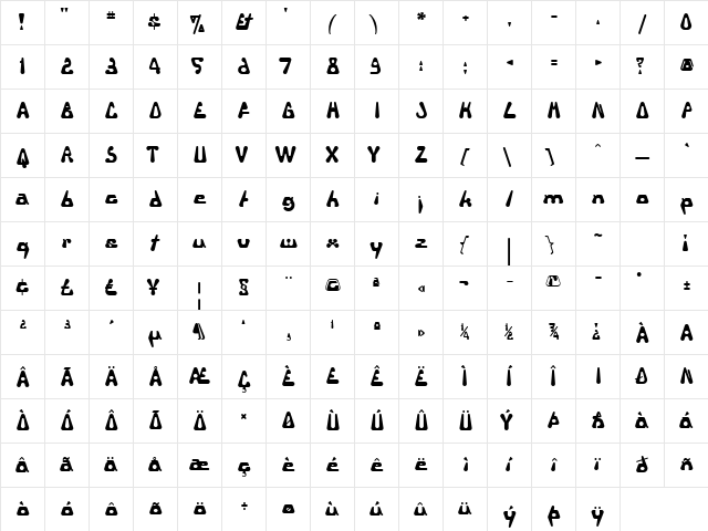 Triangulor Regular font glyphpreview