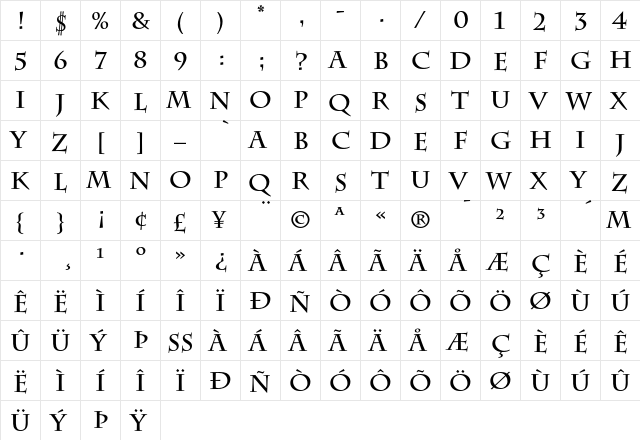 Charlemagne Bold font glyphpreview