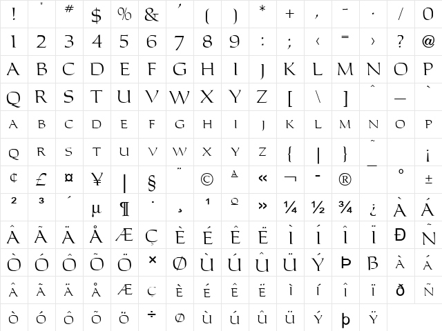 Carla Normal font glyphpreview