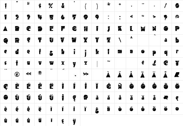 TR Airmole Stripe Regular font glyphpreview