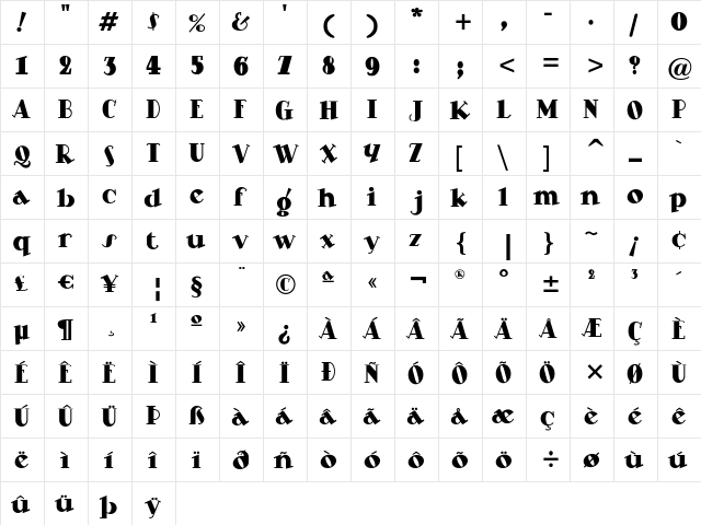 SteppinOut Regular font glyphpreview