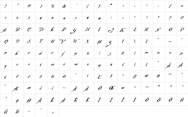 FourScore Regular font glyphpreview