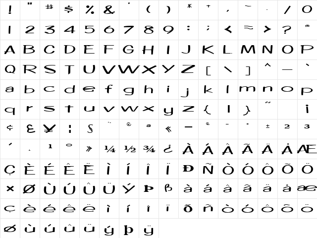 AlexOne83 Regular font glyphpreview