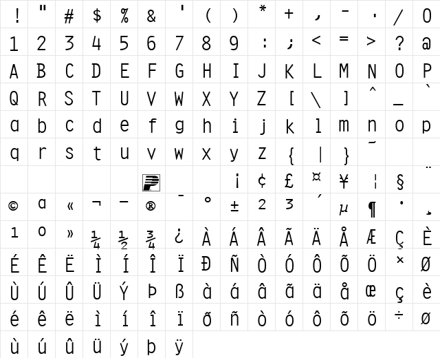 PT Regula Large Normal font glyphpreview