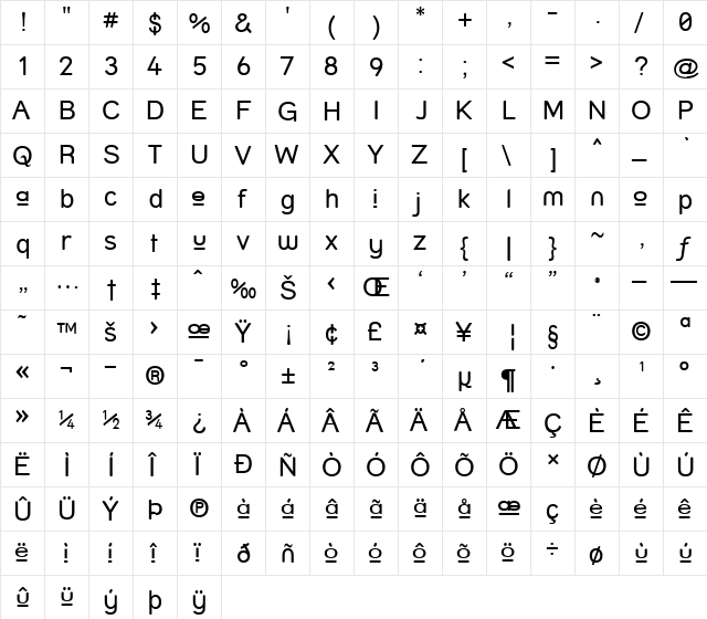 Street - Upper Regular font glyphpreview