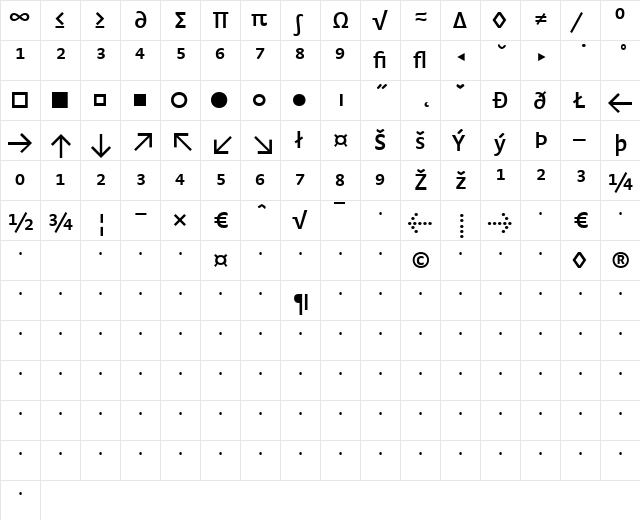StradaExp-SemiBold Regular font glyphpreview