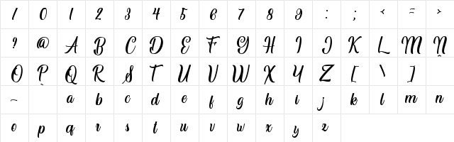 Shuttezerg Script Personal Use Regular font glyphpreview