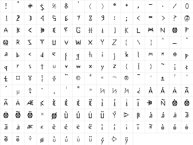 Effexor Regular font glyphpreview