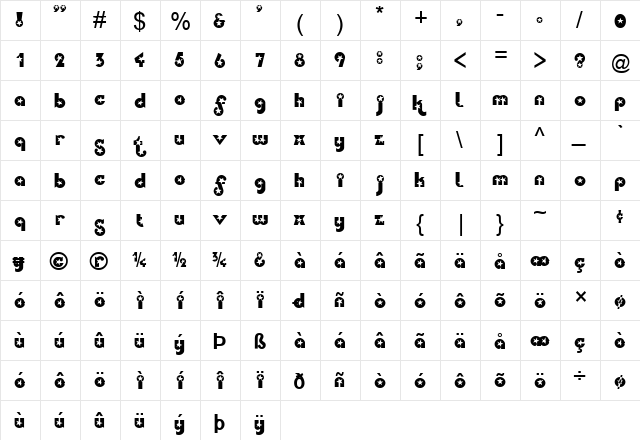 Stars Normal font glyphpreview
