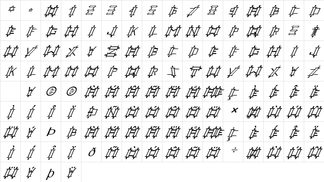 FZ UNIQUE 47 ITALIC Normal font glyphpreview