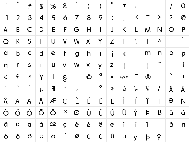 Sharnay Light Regular font glyphpreview