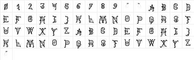 The Flowers St Regular font glyphpreview