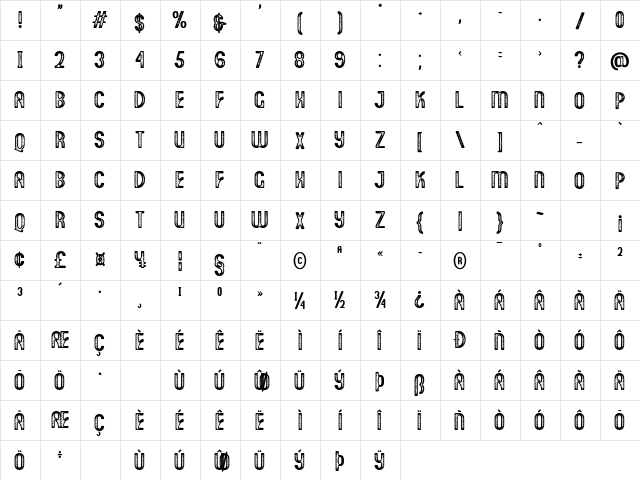 Motgan Stamp font glyphpreview