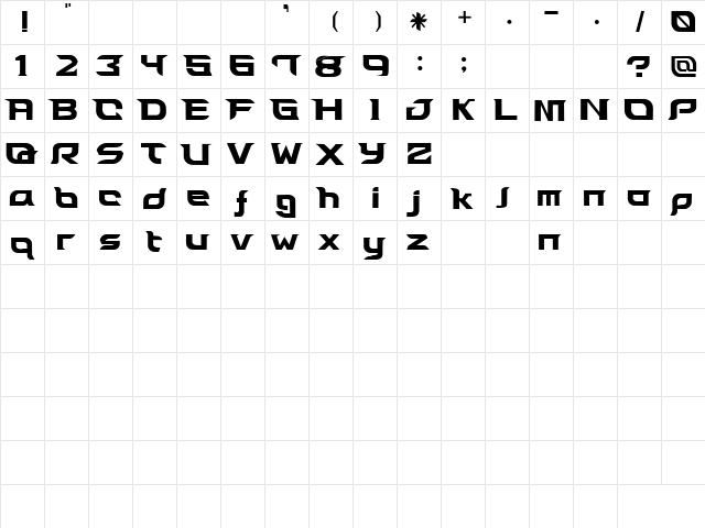 LEAF Regular font glyphpreview