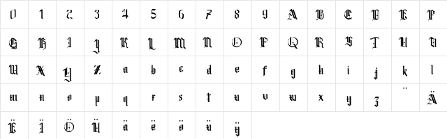 OmertaDemo Regular font glyphpreview