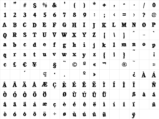 DanielBeckerRandom-ExtraBold Regular font glyphpreview