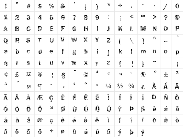 Funky03 Becker Regular font glyphpreview