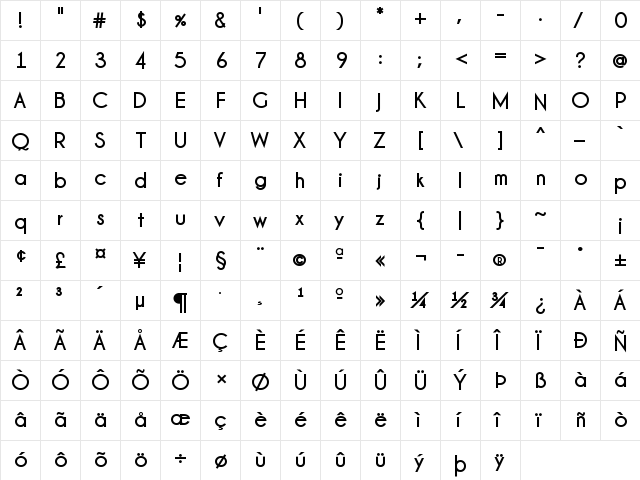 Champagne & Limousines Thick Regular font glyphpreview