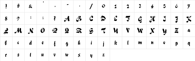 FoxScript Regular font glyphpreview