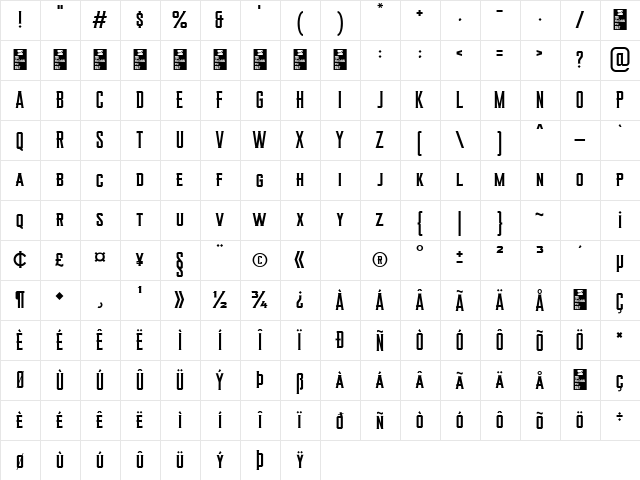 RODENBERG DEMO Regular font glyphpreview